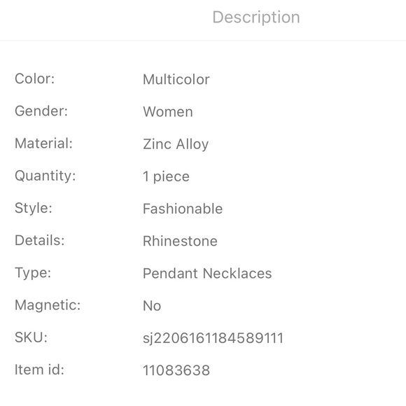 Rainbow Rhinestone Necklace Golden Chain - Picture 7 of 7